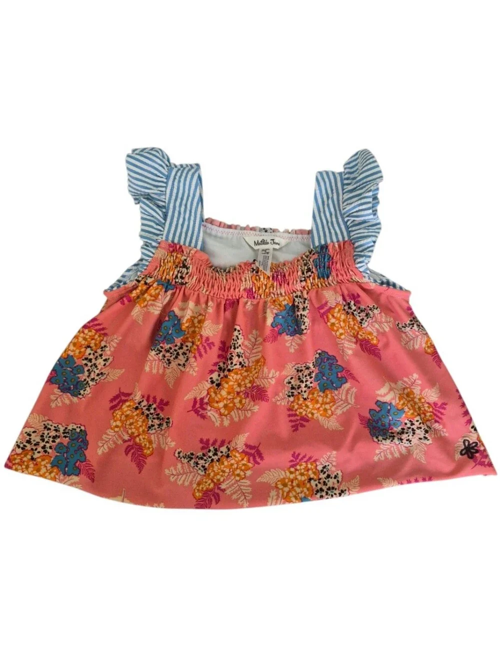 Matilda Jane Lot of 2 Girls Swim Tops Ruffle Floral Size 6
